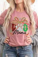 US3001P-E3194 Dog Mama Christmas Paw Graphic Plus Tee $16