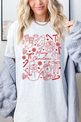 5000-E3181 Christmas Doodle Graphic Heavy Cotton Tee $9