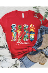 US3001P-E3061HI Hawaii State Brushstroke Graphic Plus Tee $16
