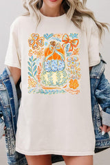 5000-E3153 Floral Pumpkin Stack Graphic Heavy Cotton Tee $9