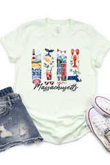 US3001P-E3061MA Massachusetts State Brushstroke Graphic Plus Tee $16