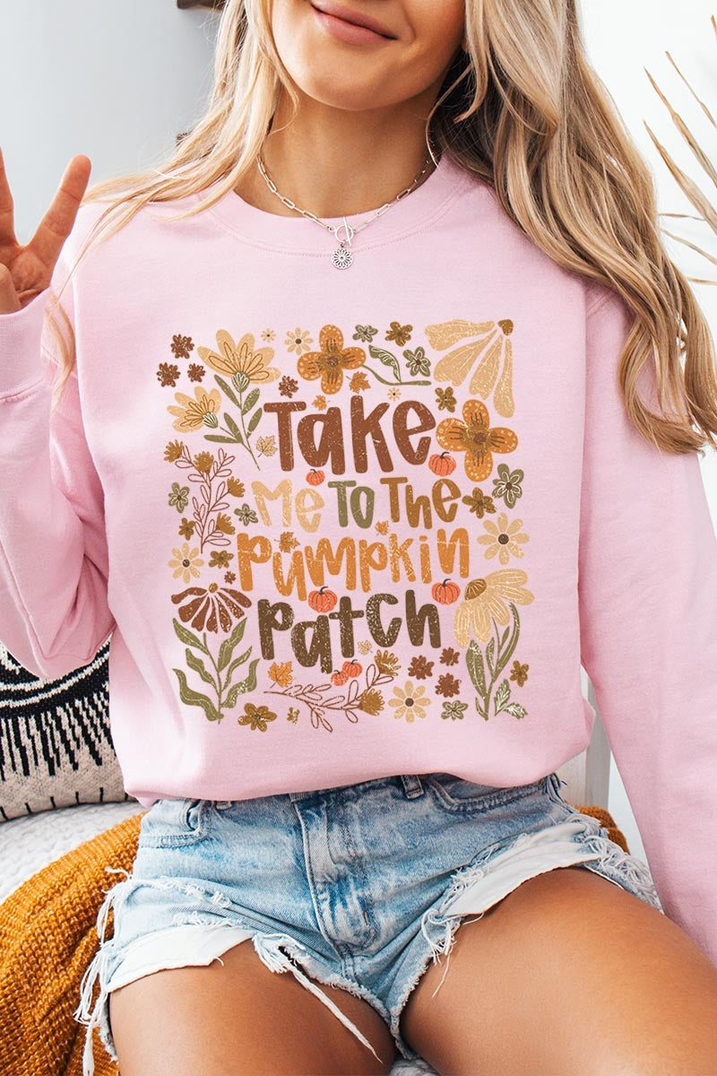 UL180-E3136 Take Me To The Pumpkin Patch Graphic Sweatshirt $20