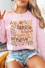 UL180P-E3136 Take Me To The Pumpkin Patch Plus Sweatshirt $25
