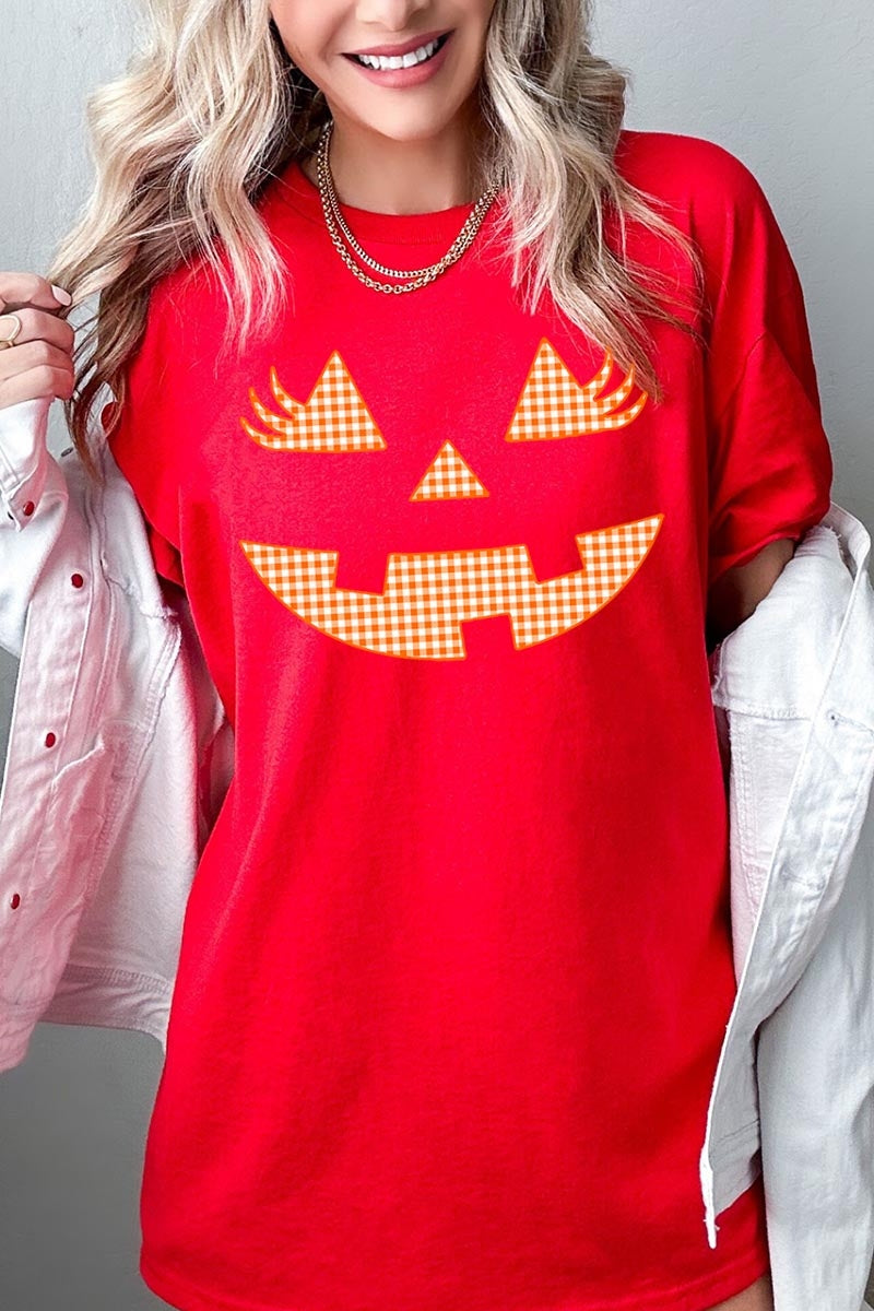 5000P-E3148 Cute Pumpkin Halloween Plus Heavy Cotton Tee $12.75