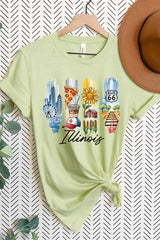US3001-E3061IL Illinois State Brushstroke Graphic Tee $12.5