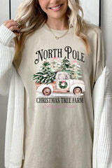 5000P-E3174 North Pole Christmas Graphic Plus Heavy Cotton Tee $12.75