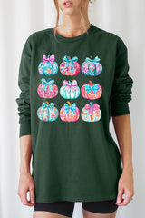 UL240P-E3137 Coquette Pumpkin Graphic Plus Long Sleeve Tee $17