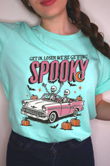 US3001P-E3142 Spooky Skeleton Graphic Plus Tee $16