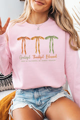 UL180P-E3111 Grateful Thankful Blessed Graphic Plus Sweatshirt $25