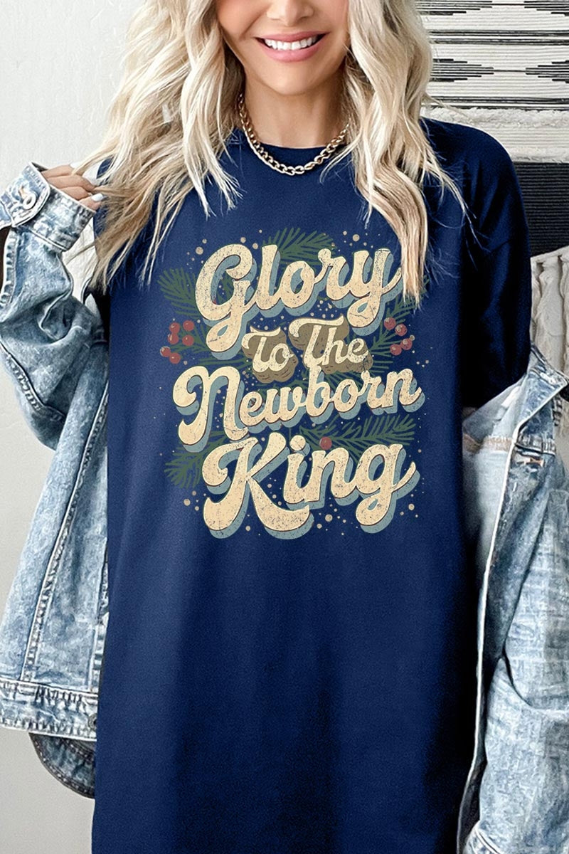 5000-E3220 Glory to the Newborn King Graphic Heavy Cotton Tee $9