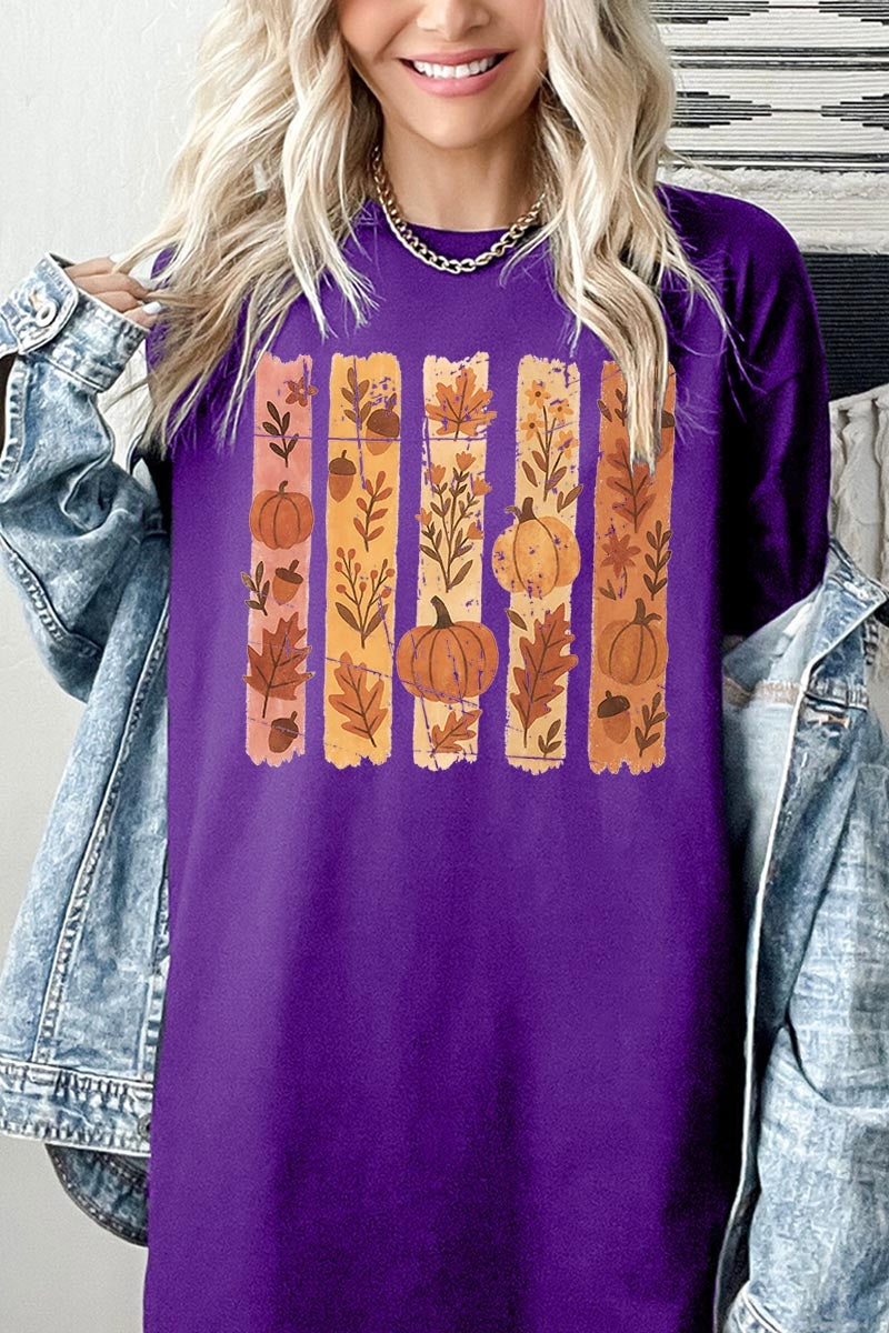 5000-E3110 Brushstroke Boho Fall Graphic Heavy Cotton Tee $9