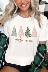 US3001P-E3218 Rustic Christmas Trees Graphic Plus Tee $16