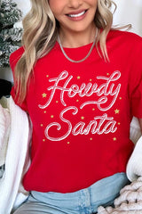 US3001P-E3199 Howdy Santa Graphic Plus Tee $16