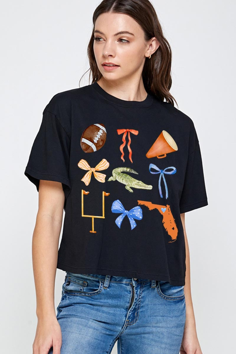 CTS-E3078 Florida Football Graphic Relaxed Crop Top $11