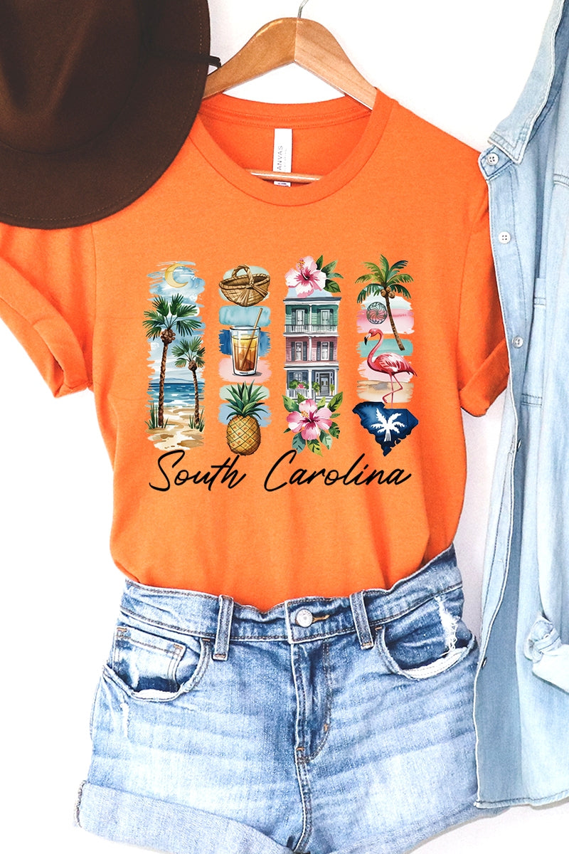 US3001-E3061SC South Carolina State Brushstroke Graphic Tee $12.5