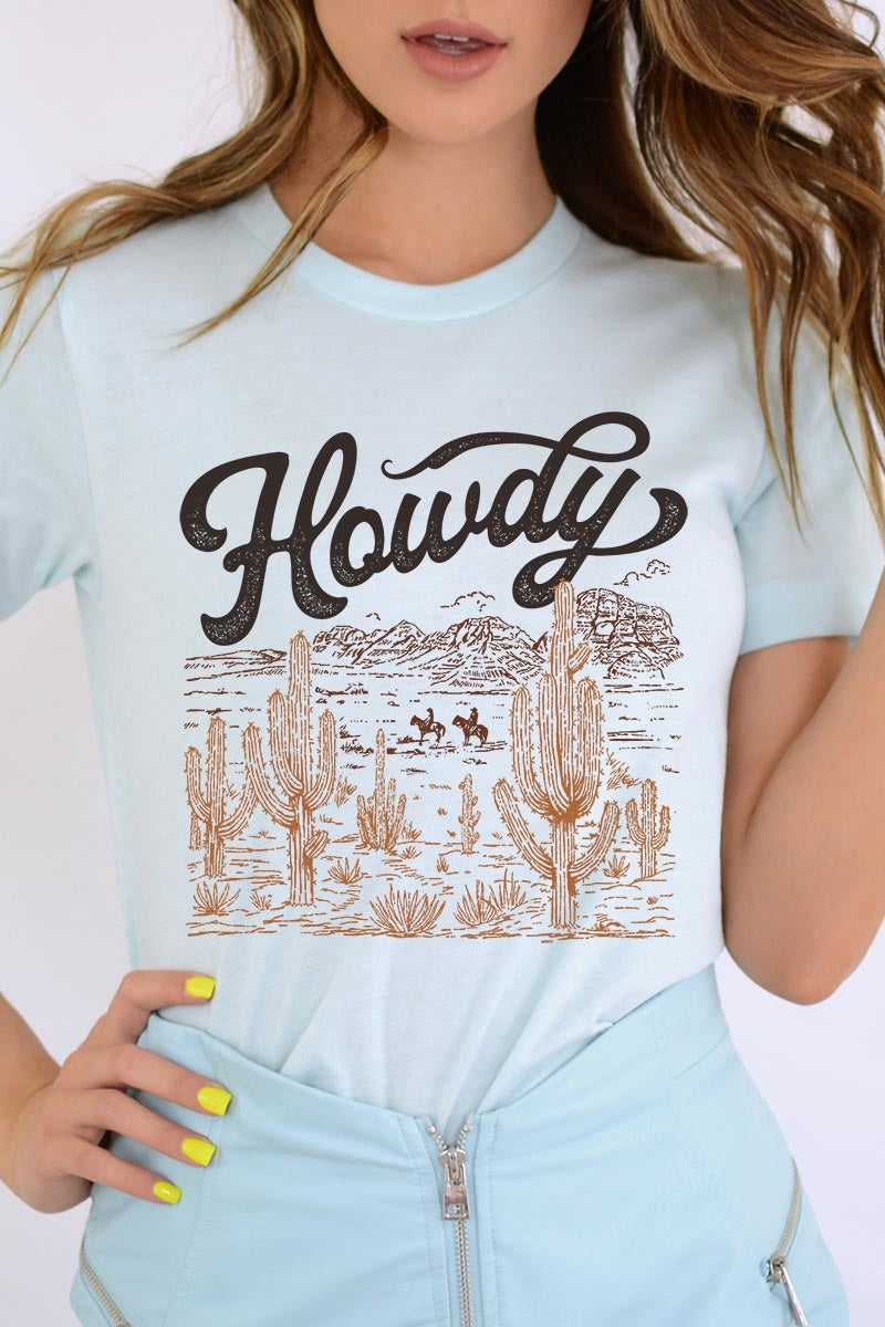 US3001-E3095 Howdy Desert Western Graphic Tee $12.5