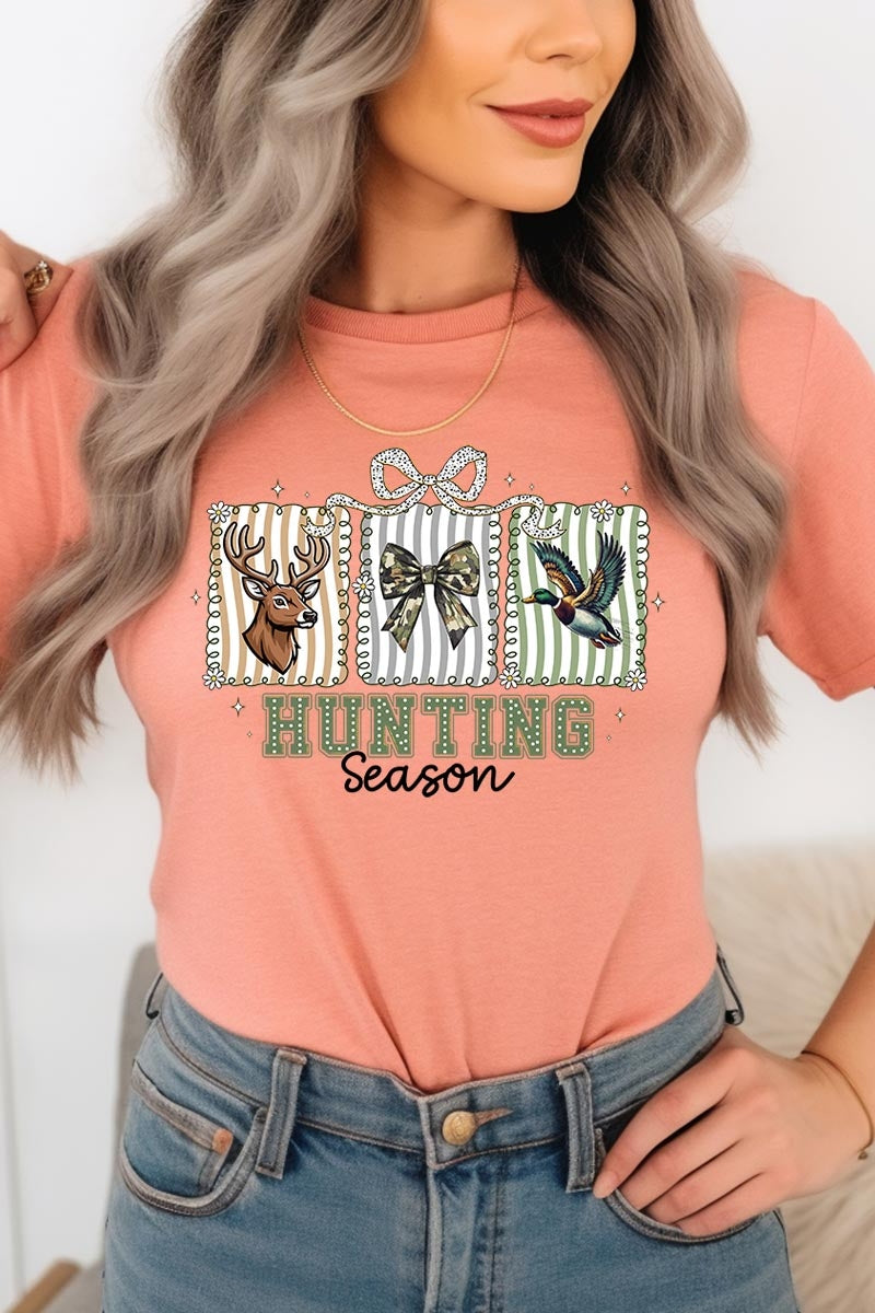 US3001-E3192 Deer & Duck Hunting Season Graphic Tee $12.5