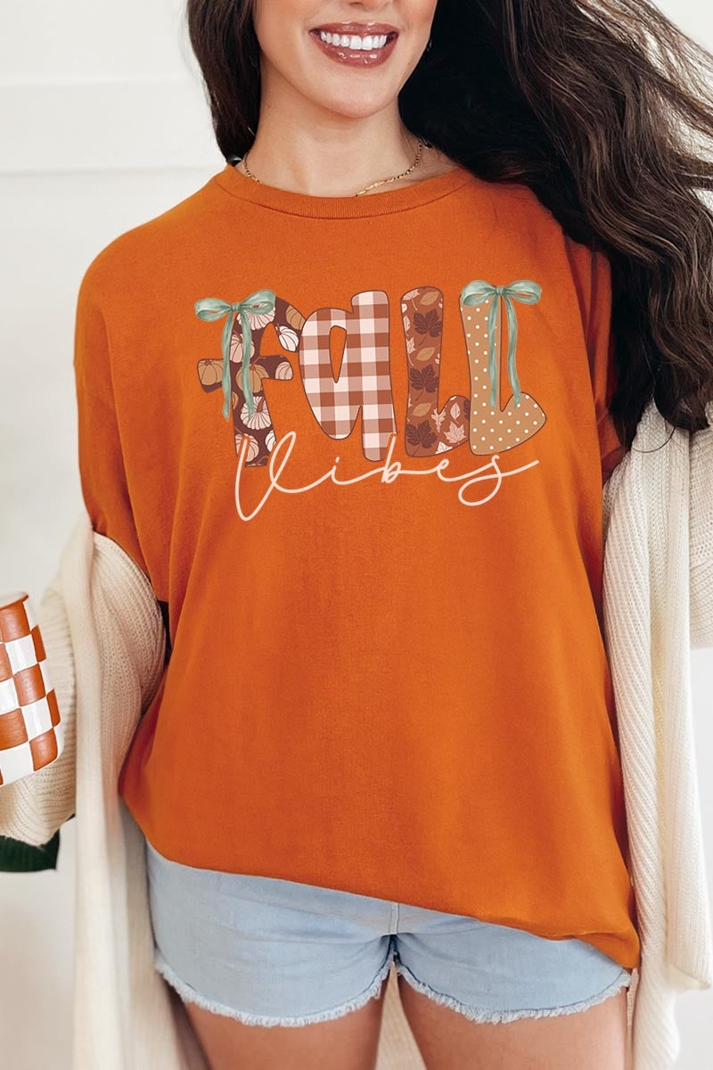 5000P-E3071 Fall Vibes Rustic Graphic Plus Heavy Cotton Tee $12.75