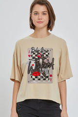 CTS-E3099 Retro Wildcard Graphic Relaxed Crop Top $11