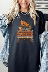 5000-E3150 Halloween Truck Dogs Graphic Heavy Cotton Tee $9