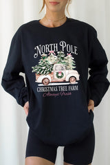 UL240P-E3174 North Pole Christmas Graphic Plus Long Sleeve Tee $17