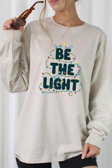 UL240-E3202 Be the Light Christmas Graphic Long Sleeve Tee $13.75