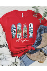 US3001P-E3061AK Alaska State Brushstroke Graphic Plus Tee $16