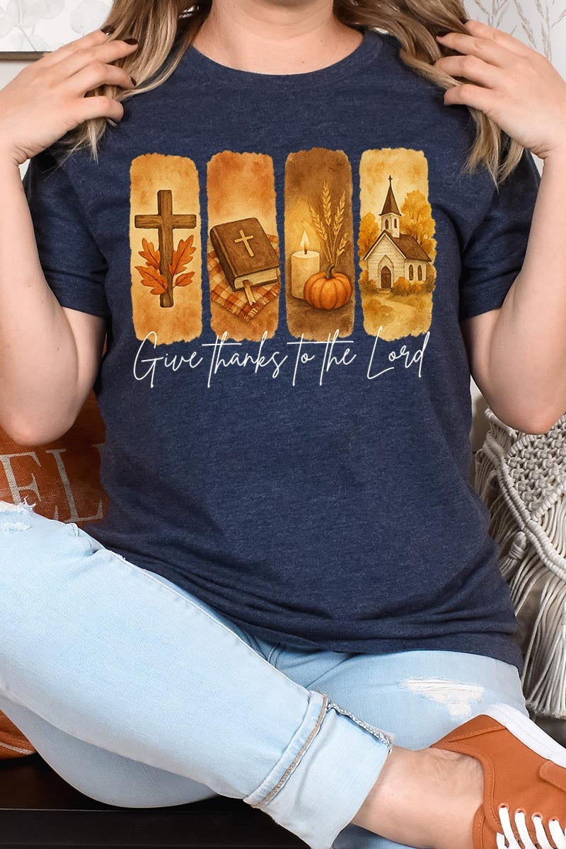US3001P-E3169 Give Thanks To The Lord Graphic Plus Tee $16