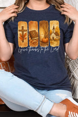 US3001-E3169 Give Thanks To The Lord Graphic Tee $12.5