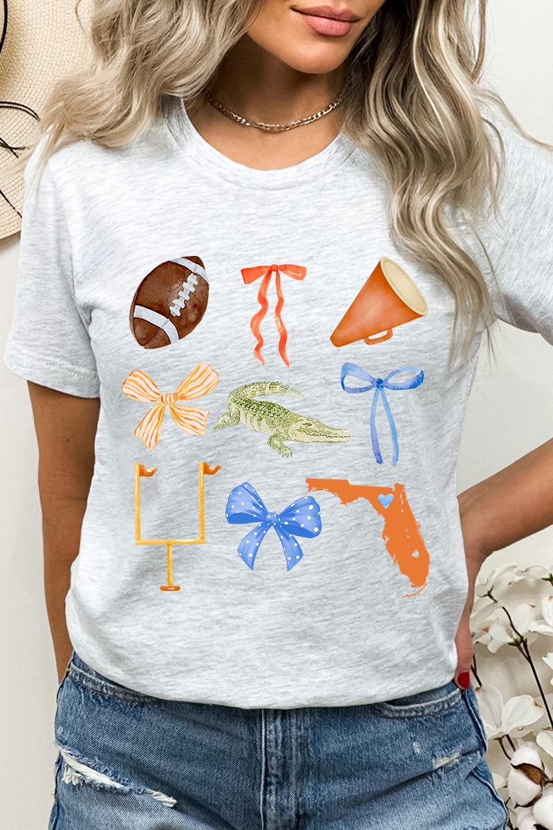 US3001-E3078 Florida Football Graphic Tee $12.5