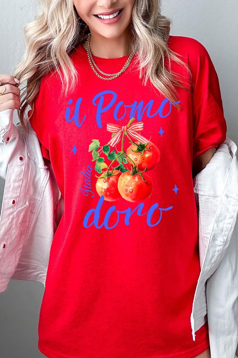 5000-E3070 Il Pomodoro Tomato Art Graphic Heavy Cotton Tee $9