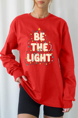 UL240P-E3202 Be the Light Christmas Graphic Plus Long Sleeve Tee $17