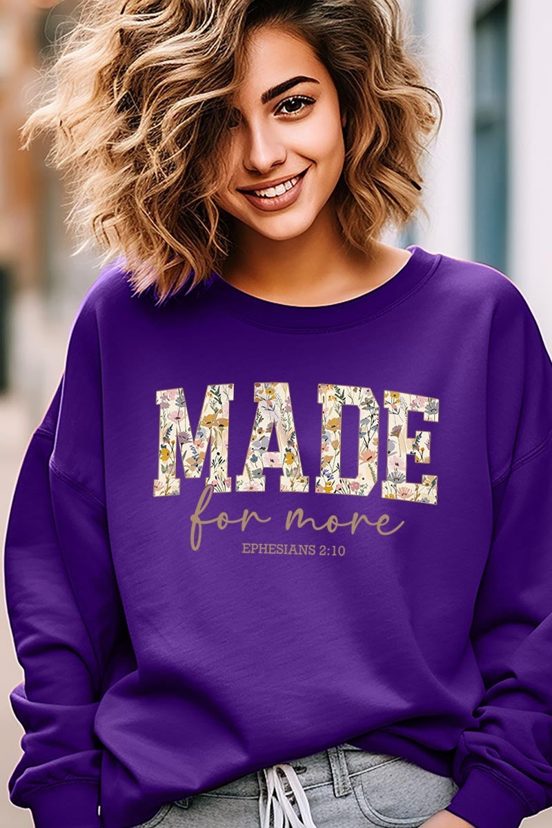 UL180-E3068 Made for More Faith Graphic Sweatshirt $20