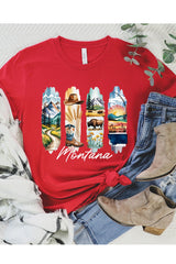 US3001-E3061MT Montana State Brushstroke Graphic Tee $12.5