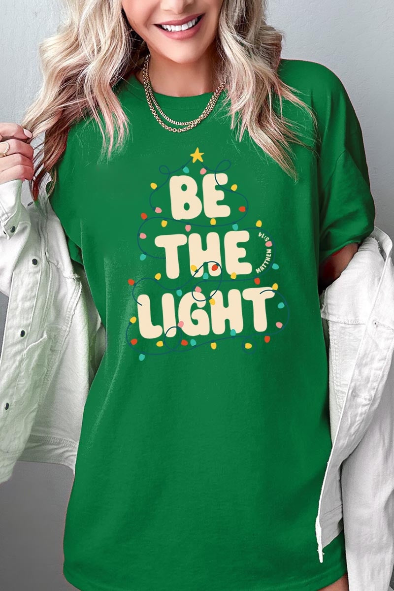 5000P-E3202 Be the Light Christmas Graphic Plus Heavy Cotton Tee $12.75