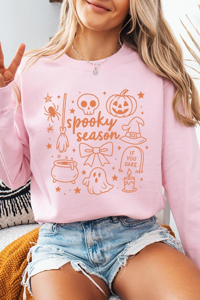 UL180P-E3141 Halloween Doodle Graphic Plus Sweatshirt $25