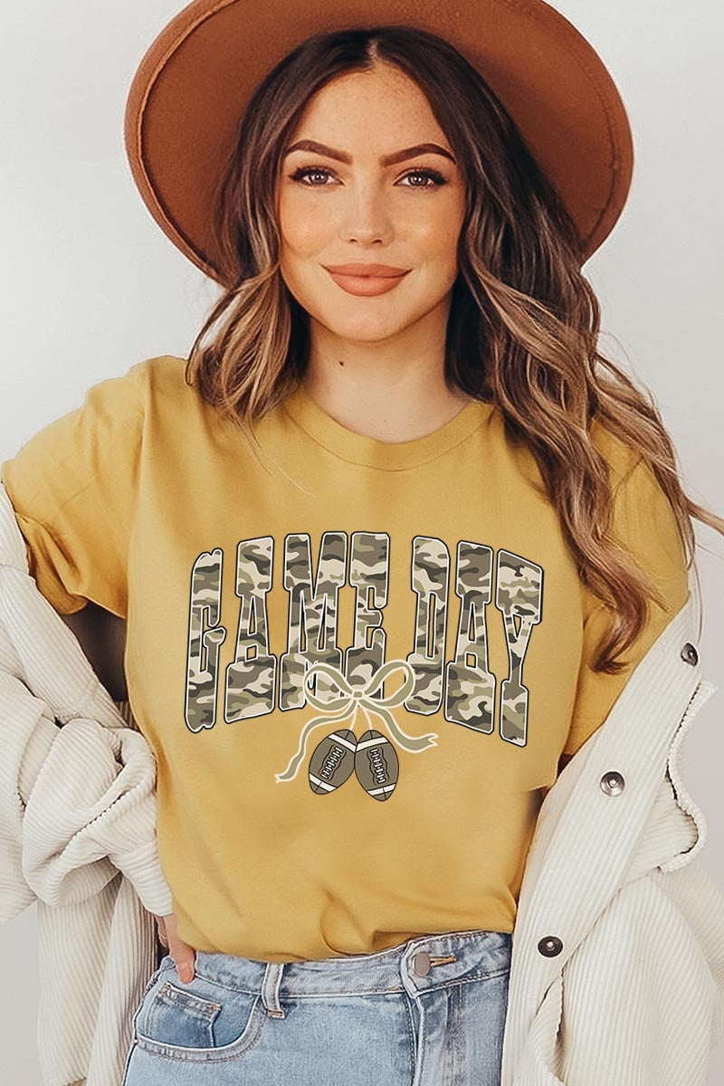US3001P-E3131 Football Game Day Camo Graphic Plus Tee $16