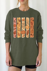 UL240P-E3110 Brushstroke Boho Fall Graphic Plus Long Sleeve Tee $17