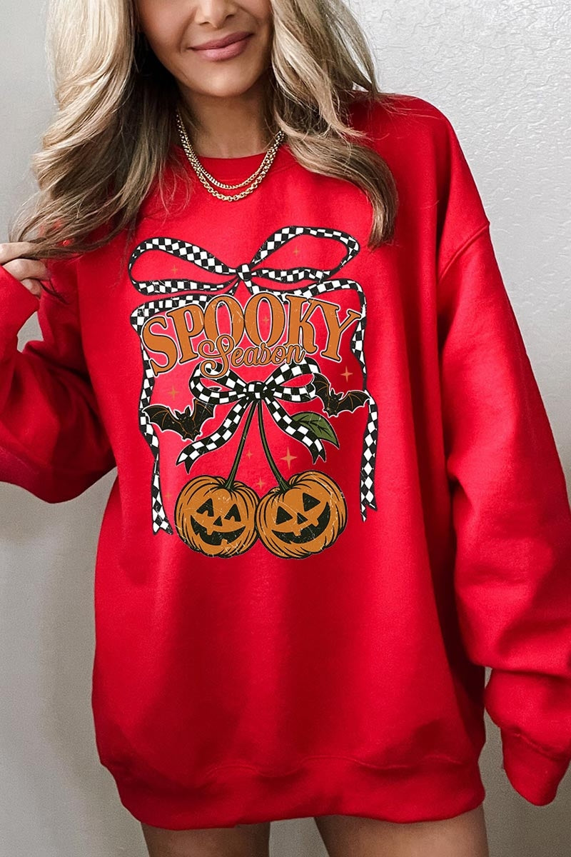 UL180-E3085 Pumpkin Cherries Graphic Sweatshirt $20