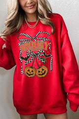 UL180P-E3085 Pumpkin Cherries Graphic Plus Sweatshirt $25