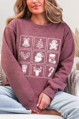 UL190-E3215 Christmas Icons Graphic Sweatshirt $20