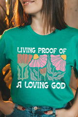 US3001P-E3066 Living Proof of a Loving God Graphic Plus Tee $16