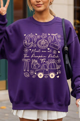 UL180P-E3163 Pumpkin Patch Doodle Graphic Plus Sweatshirt $25