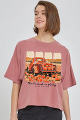 CTS-E3172 Harvest Is Plenty Graphic Relaxed Crop Top $11
