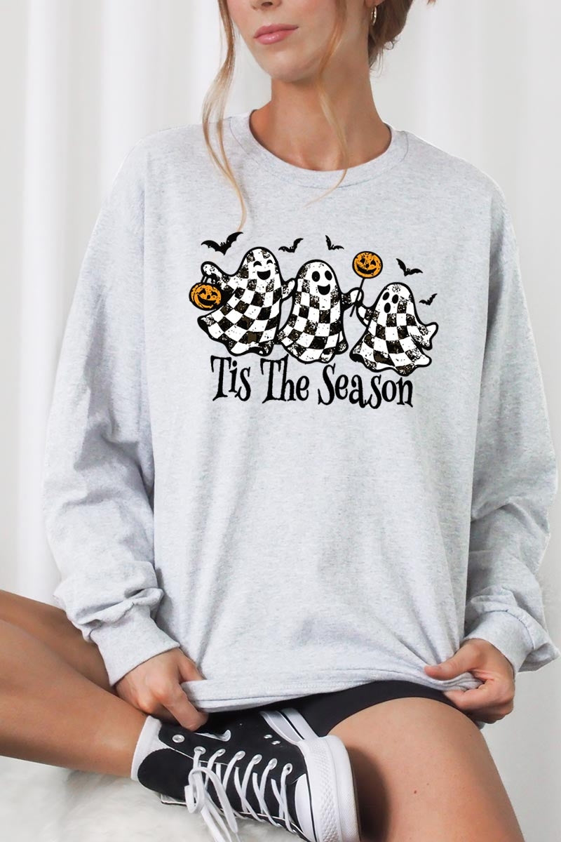 UL240-E3124 Retro Ghosts Graphic Long Sleeve Tee $13.75