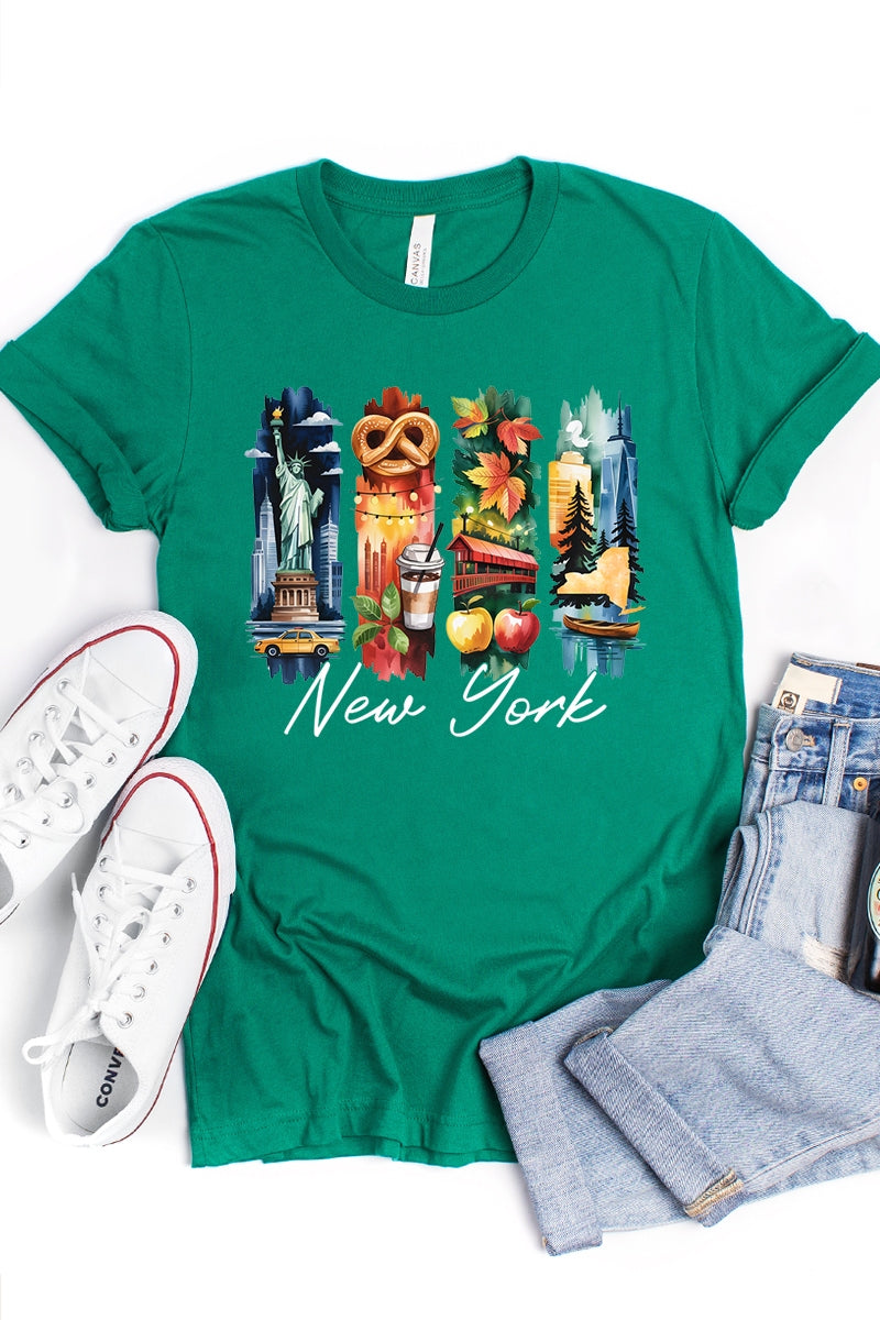 US3001P-E3061NY New York State Brushstroke Graphic Plus Tee $16