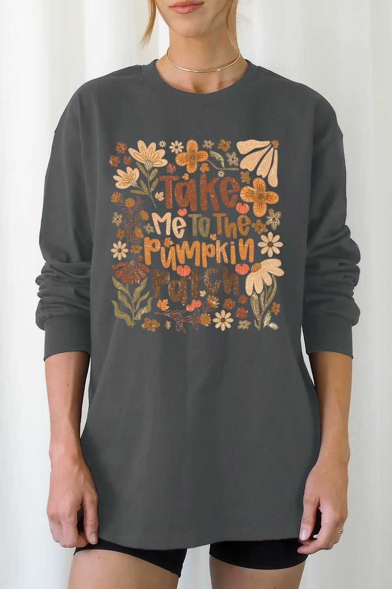 UL240-E3136 Take Me To The Pumpkin Patch Long Sleeve Tee $13.75