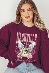 UL180P-E3157 Nashville Rose Graphic Plus Sweatshirt $25