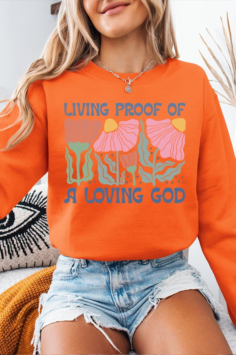 UL180-E3066 Living Proof of a Loving God Graphic Sweatshirt $20
