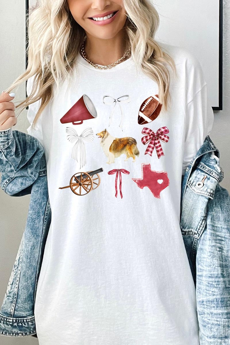 5000P-E3079 Texas Football Graphic Plus Heavy Cotton Tee $12.75